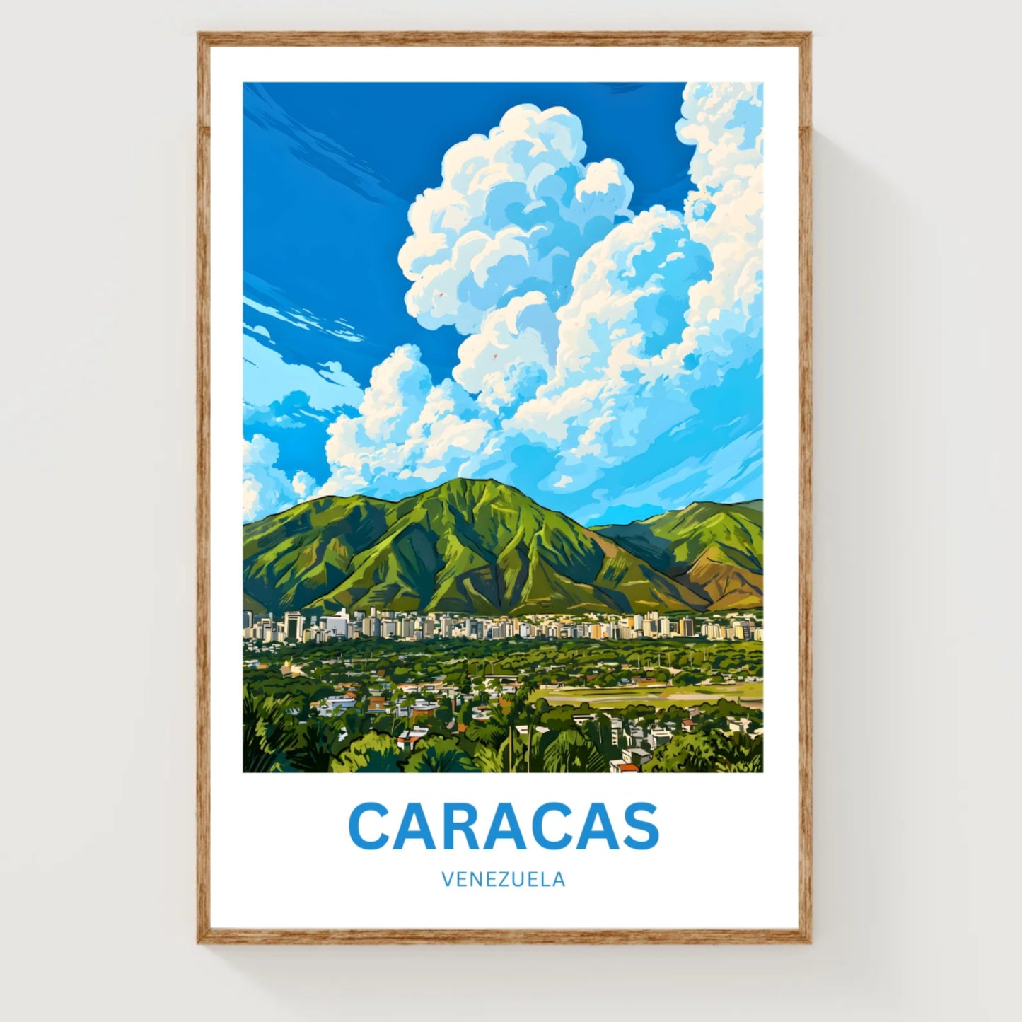 Caracas Travel Poster - City Beneath El Ávila