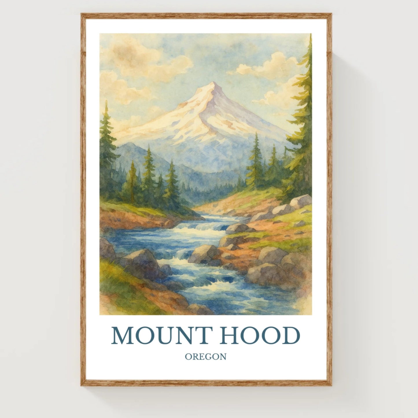 Mount Hood, Watercolor design poster, Oregon Print, Mount Hood Wall Art