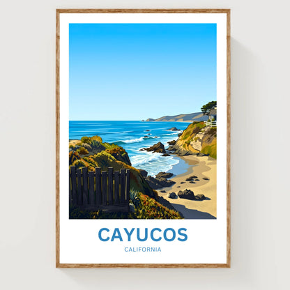 Cayucos Travel Poster - California Beach