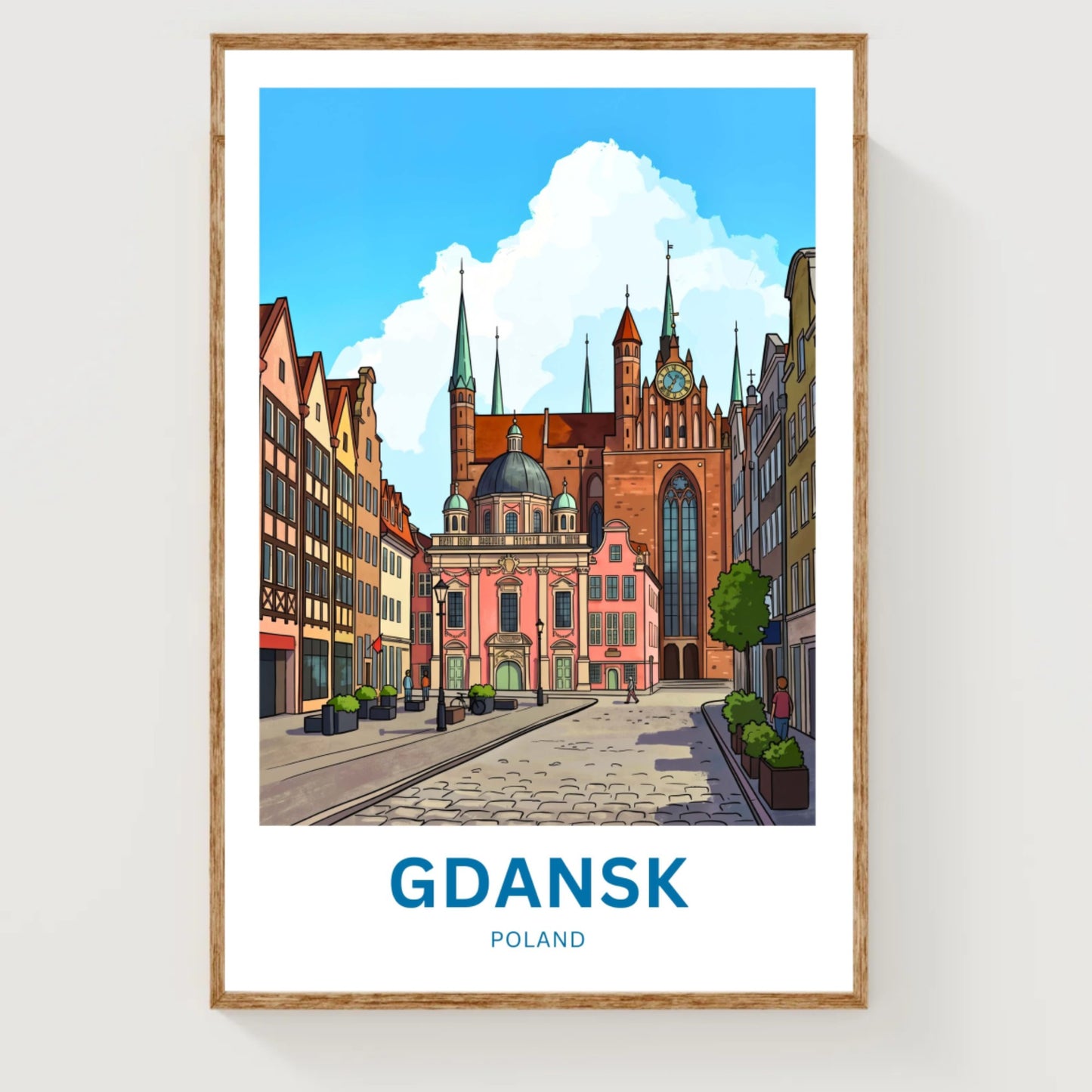Gdańsk  Travel Poster - Market day in the old city