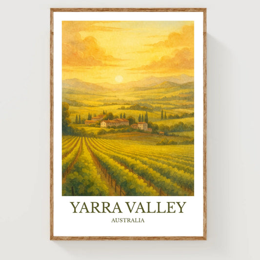 Yarra Valley, Watercolor design poster, Australia Print, Yarra Valley Wall Art