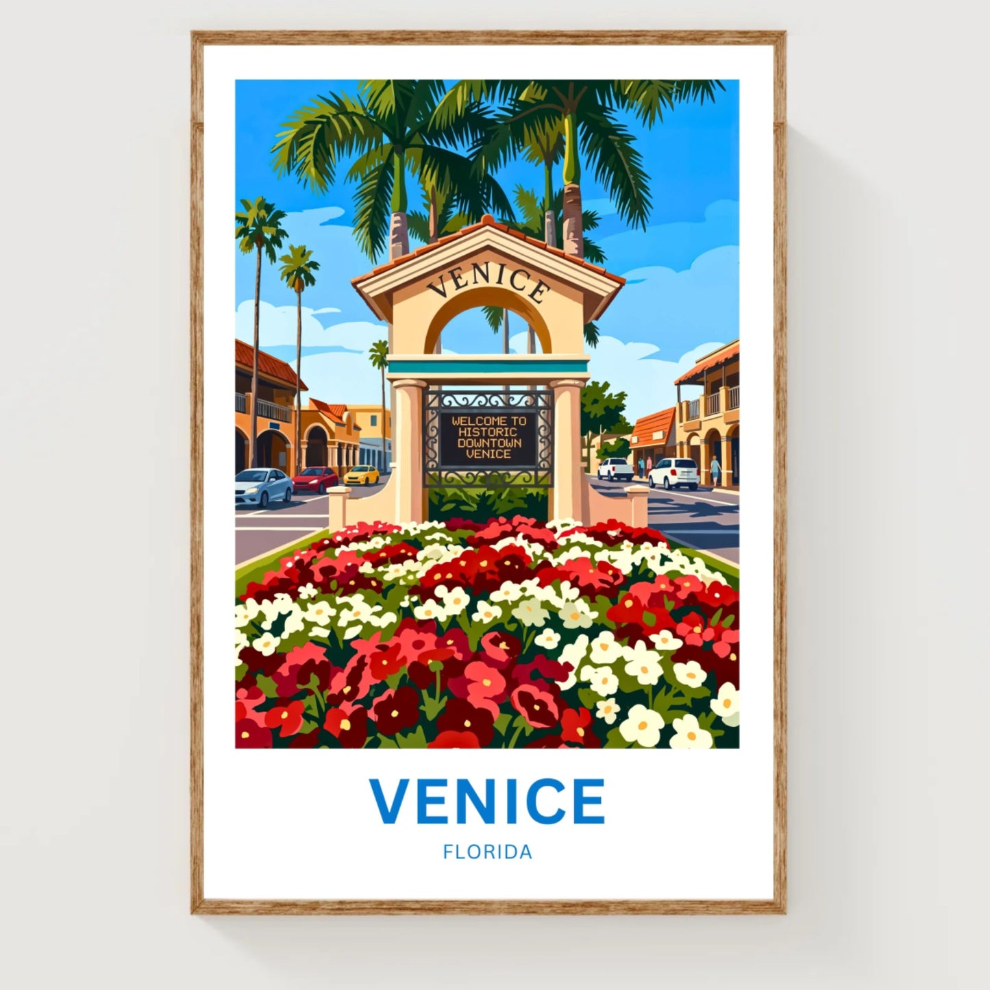 Venice, Florida Travel Poster - Street