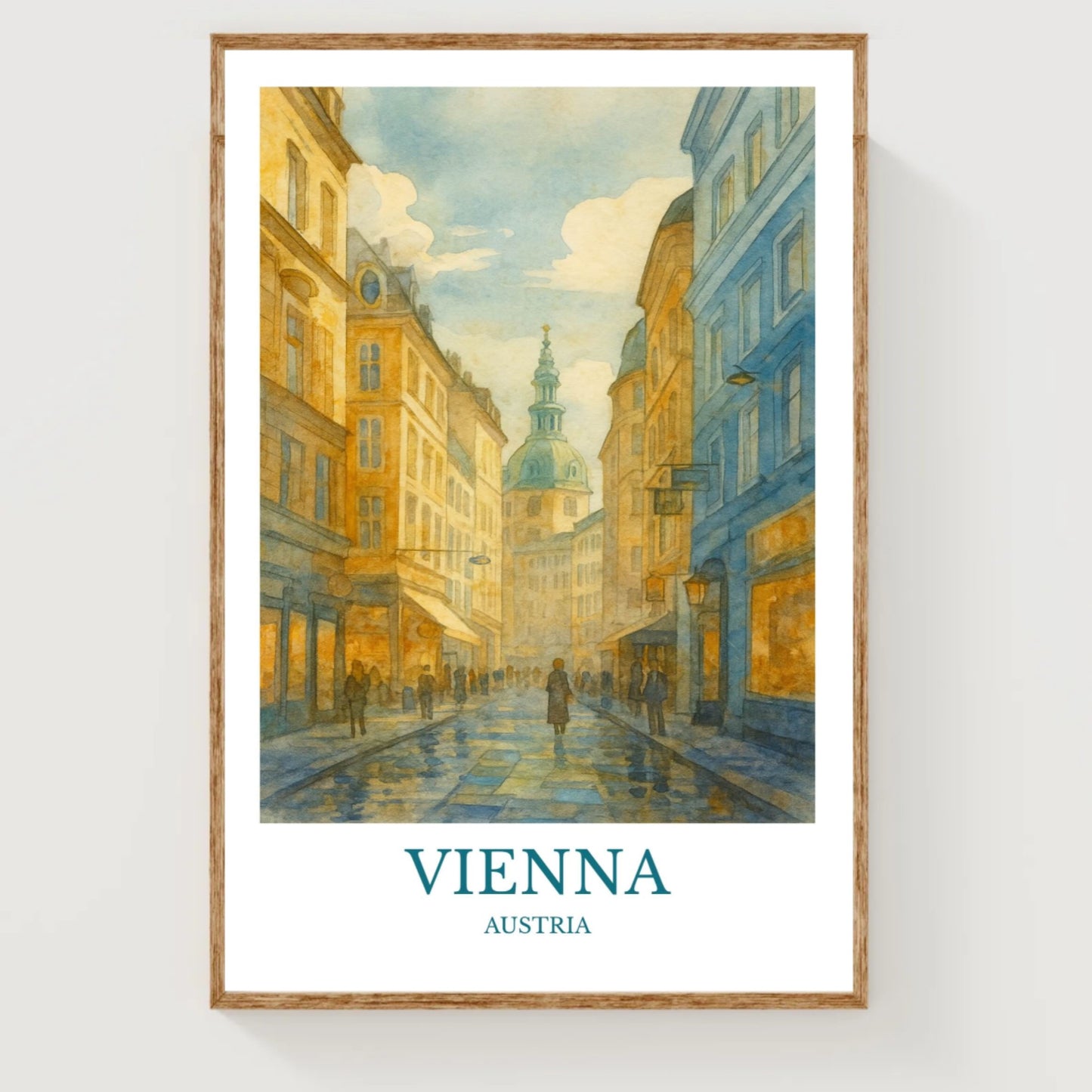 Vienna, Watercolor design poster, Austria Print, Vienna Wall Art