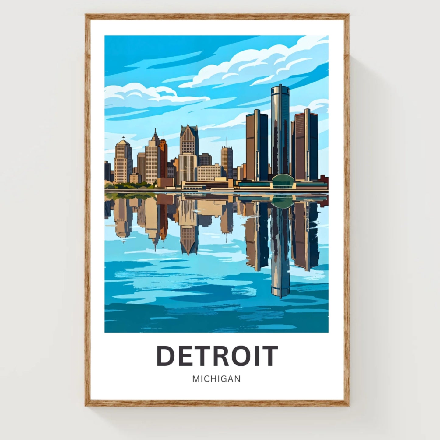 Detroit Travel Poster - Michigan