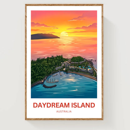 Daydream Island Travel Poster - Sunset