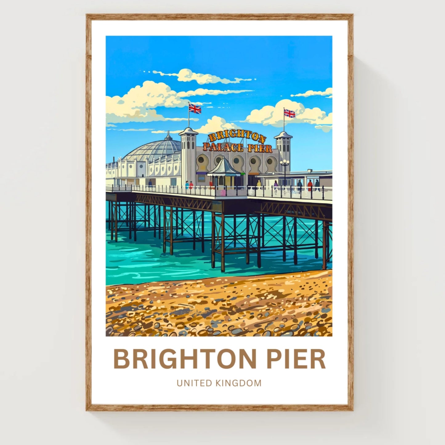 Brighton Pier Travel Poster - Coastal Carnival