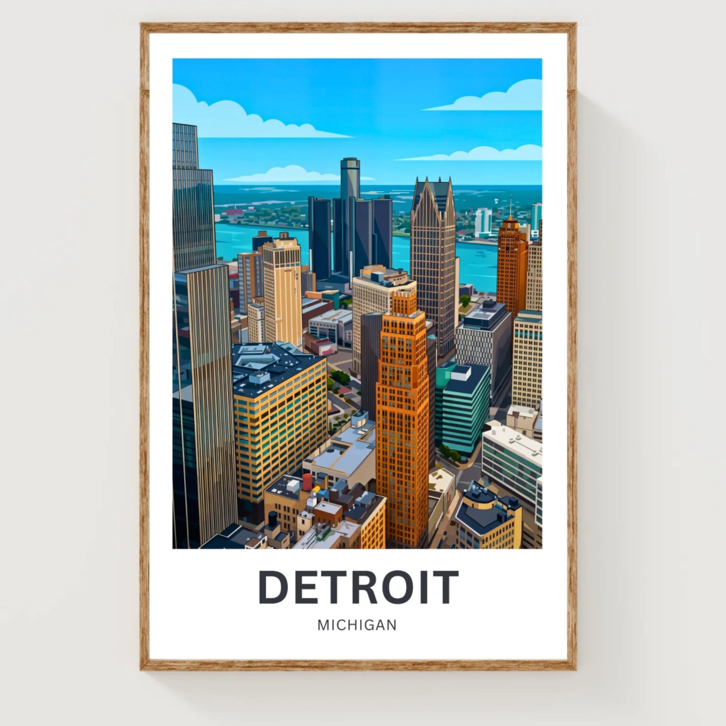 Detroit Travel Poster - Beautiful Skyscraper