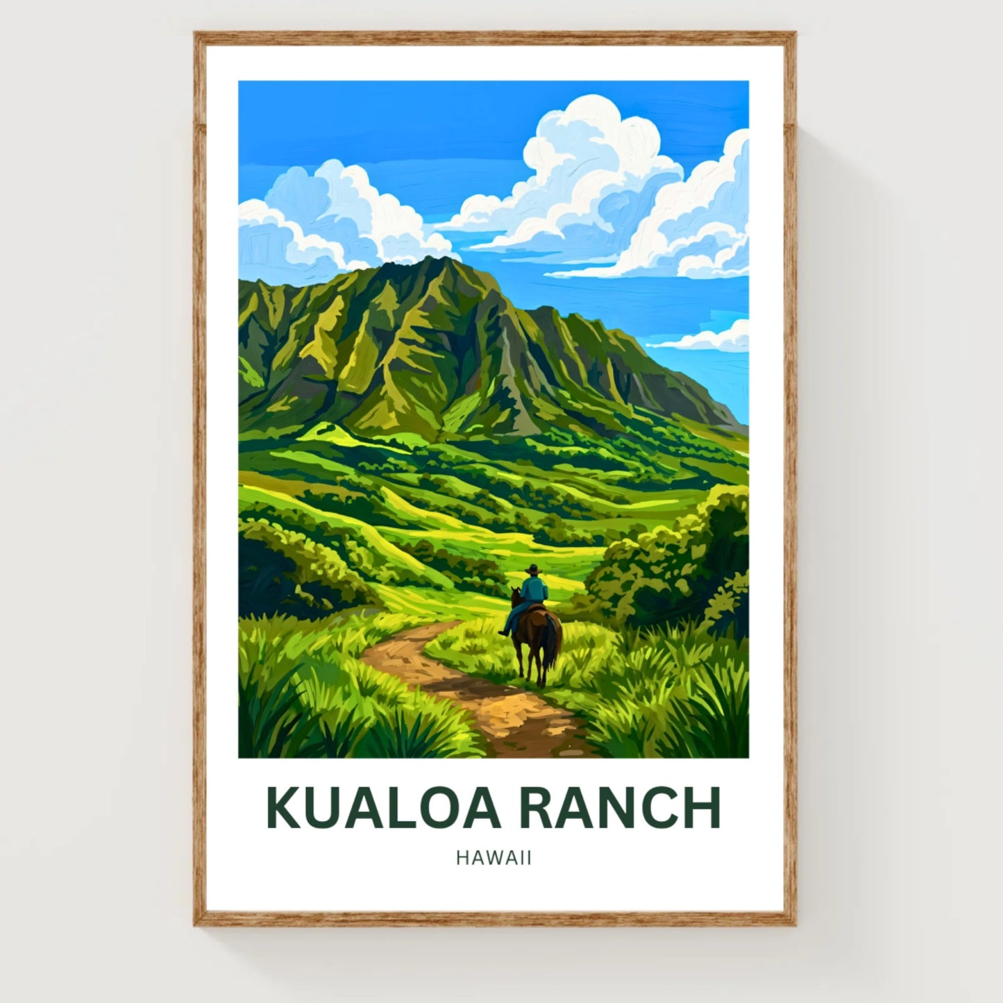 Kualoa Ranch  Travel Poster - Windward paradise