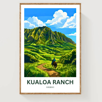 Kualoa Ranch  Travel Poster - Windward paradise