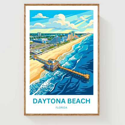 Daytona Beach, Florida Travel Poster - Boardwalk