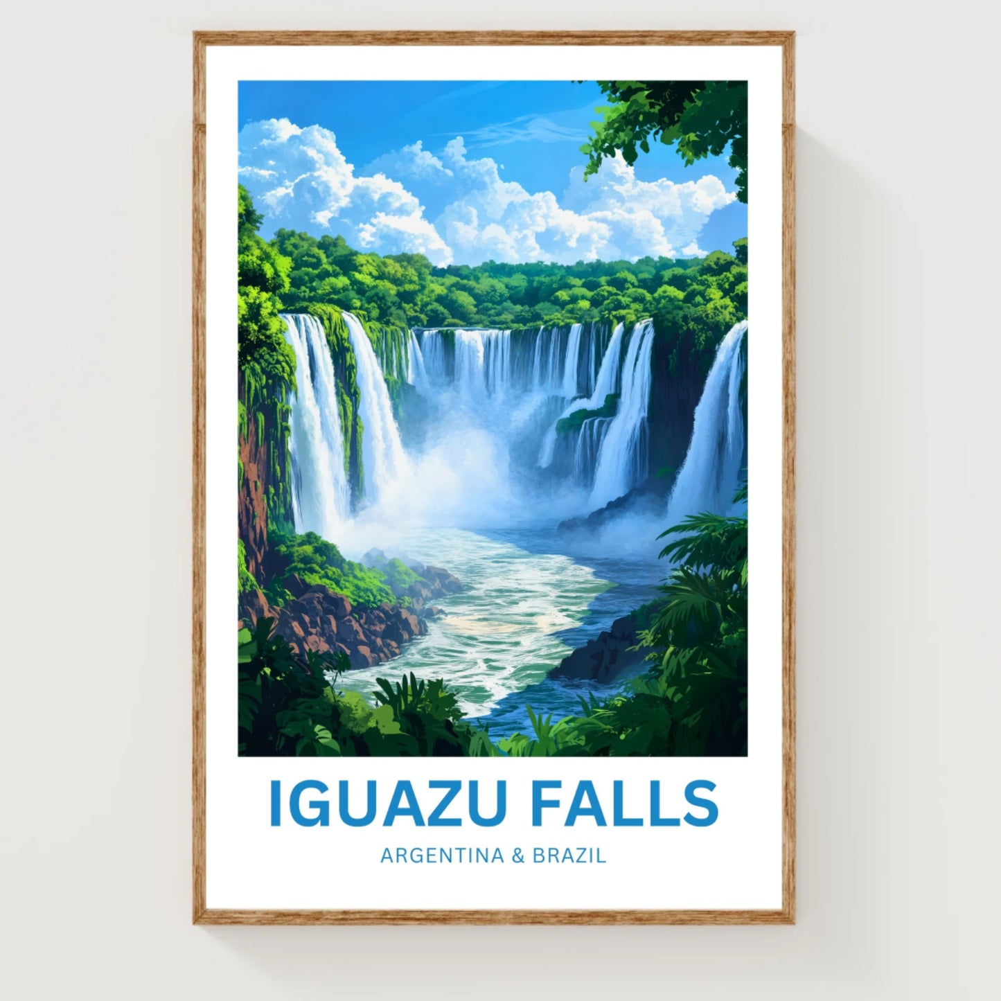 Iguazu Falls Travel Poster - Argentina's Captivating Waterfalls