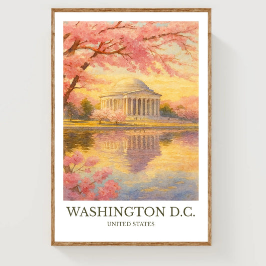 Washington, D.C, Watercolor design poster, United States Print, Washington, D.C Wall Art