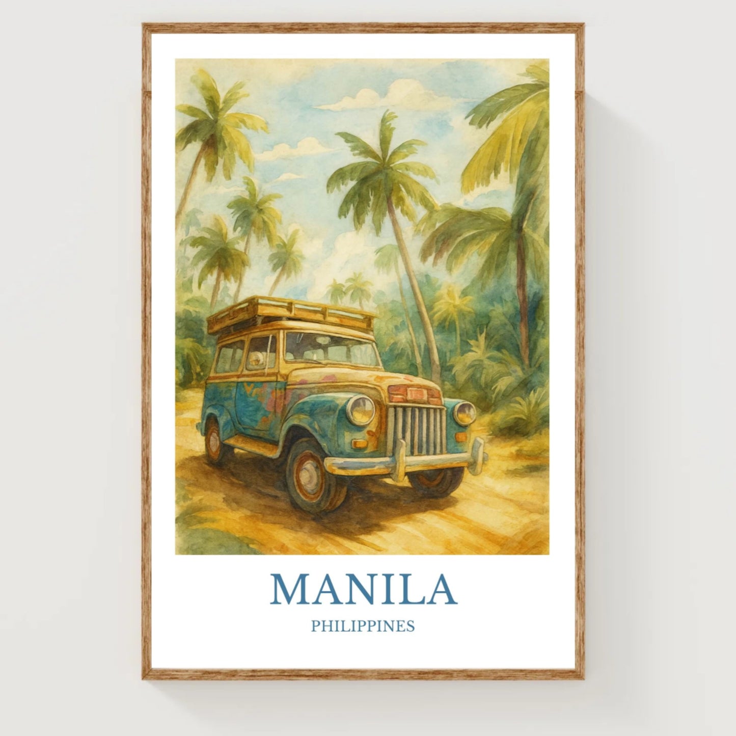 Manila, Watercolor design poster, Philipines Print, Manila Wall Art