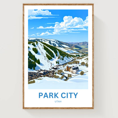 Park City Travel Poster - Ski Mountain View