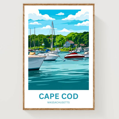 Cape Cod Travel Poster - Coastal Harbor