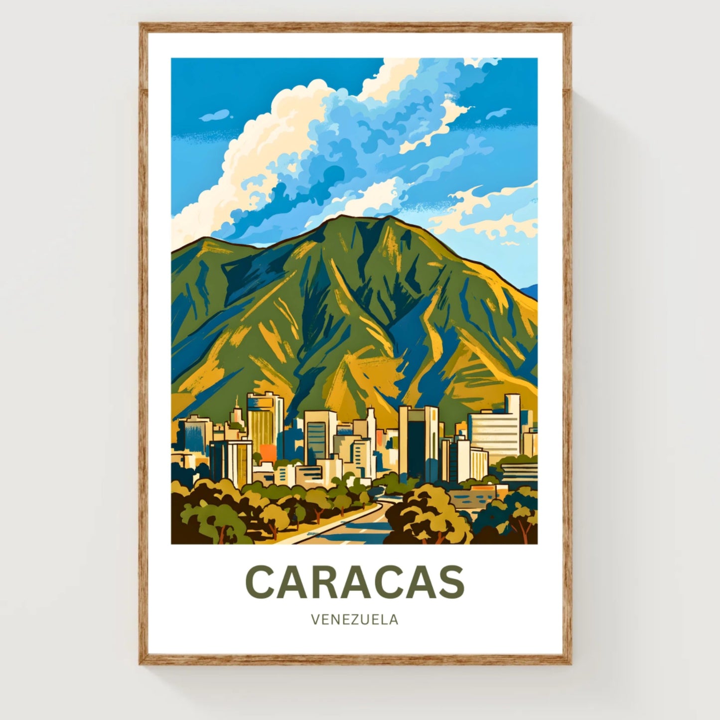 Caracas Travel Poster - Where Mountains Meet the City