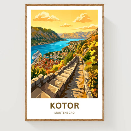 Kotor Travel Poster -   Sunset View