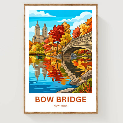 Bow Bridge  Travel Poster - Quiet Beauty in the City