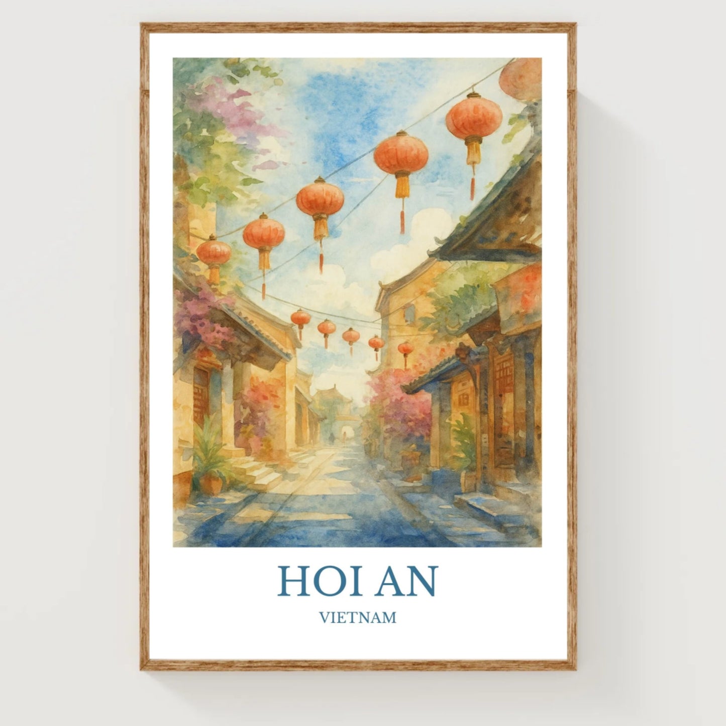 Hoi An, Watercolor design poster, Vietnam Print, Hoi An Wall Art