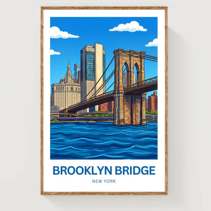 Brooklyn Bridge Travel Poster -  Historic Bridge