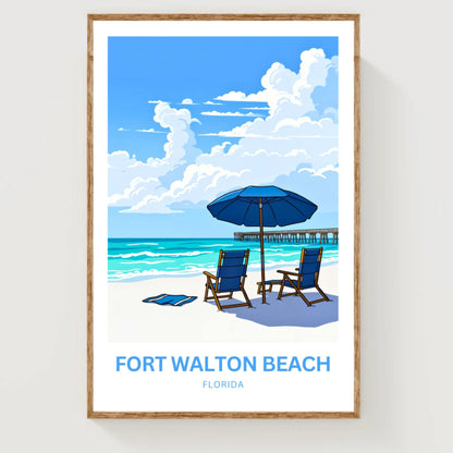 Fort Walton Beach Travel Poster - Coastal Paradise Found
