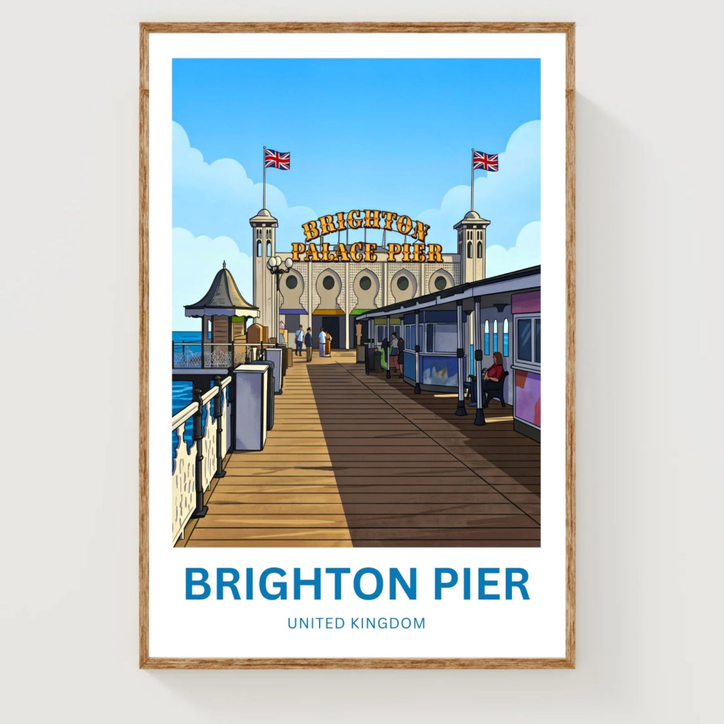 Brighton Pier Travel Poster - Coastal Attraction