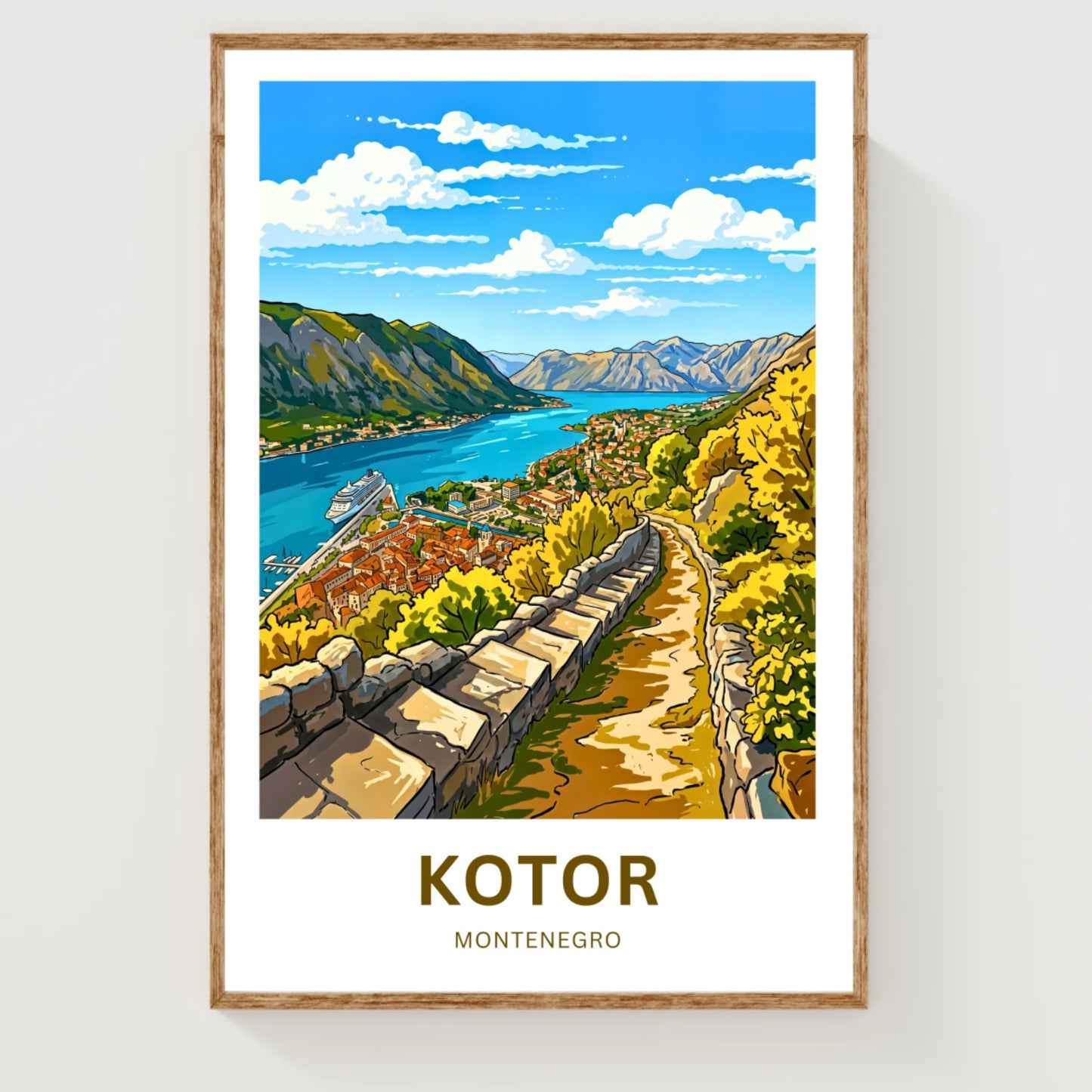 Kotor Travel Poster -  Montenegro Stunning View