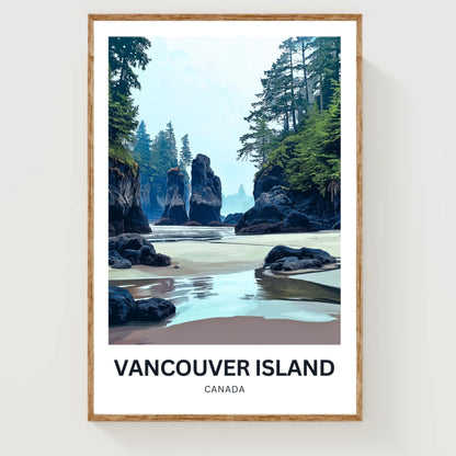 Vancouver Island Travel Poster - Where Forest Meets the Sea