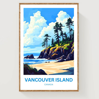 Vancouver Island Travel Poster - Whispering Pines by the Sea