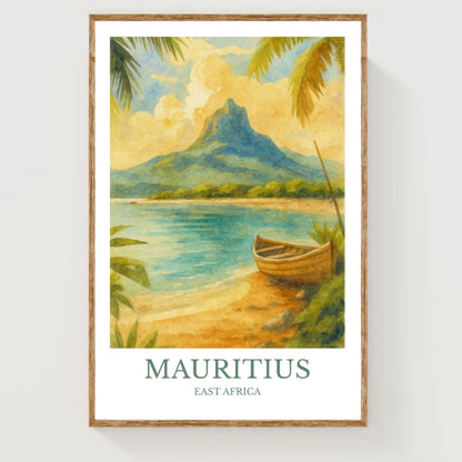 Mauritius, Watercolor design poster, East Africa Print, Mauritius Wall Art