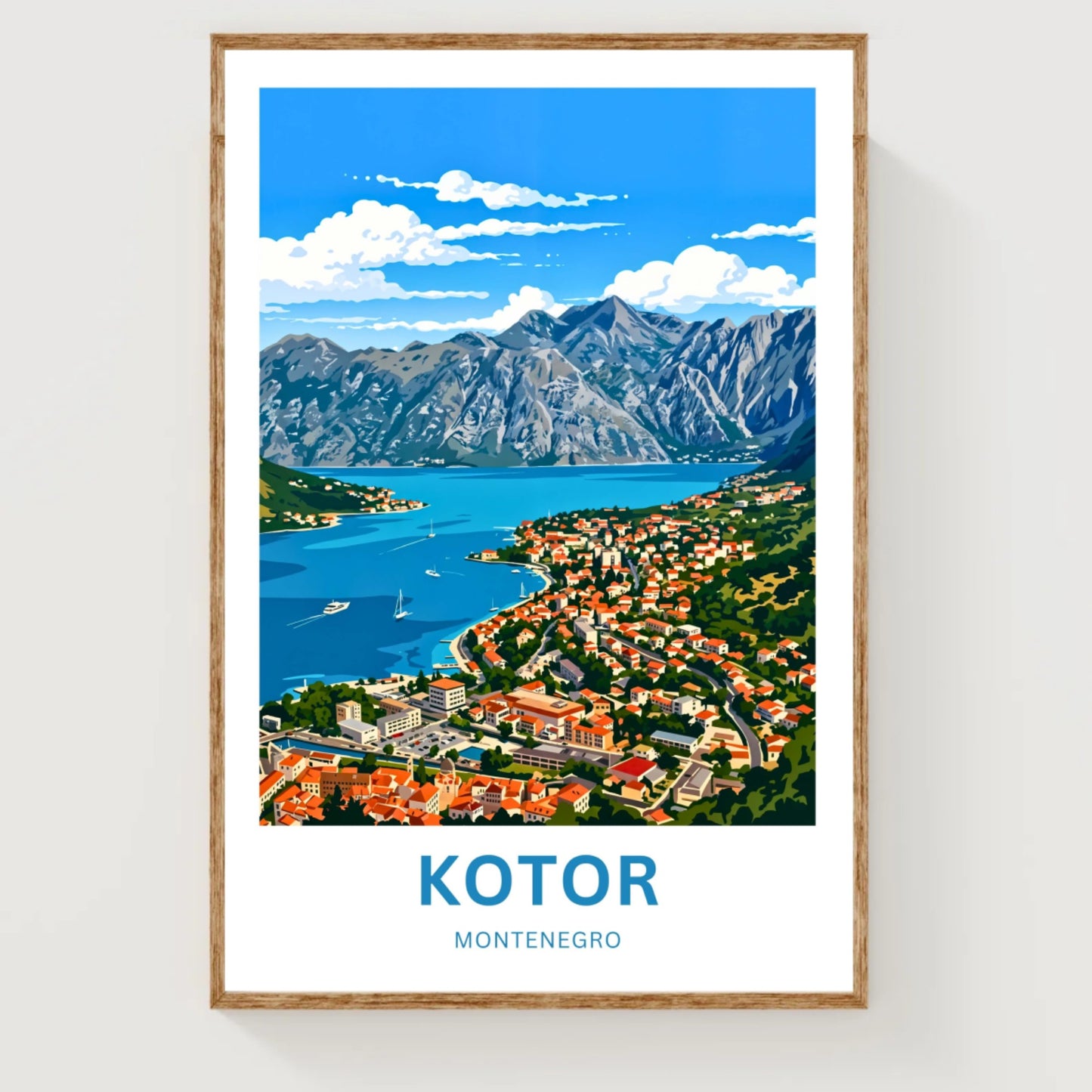 Kotor Travel Poster -   Montenegro Town by the Sea