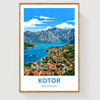 Kotor Travel Poster -   Montenegro Town by the Sea