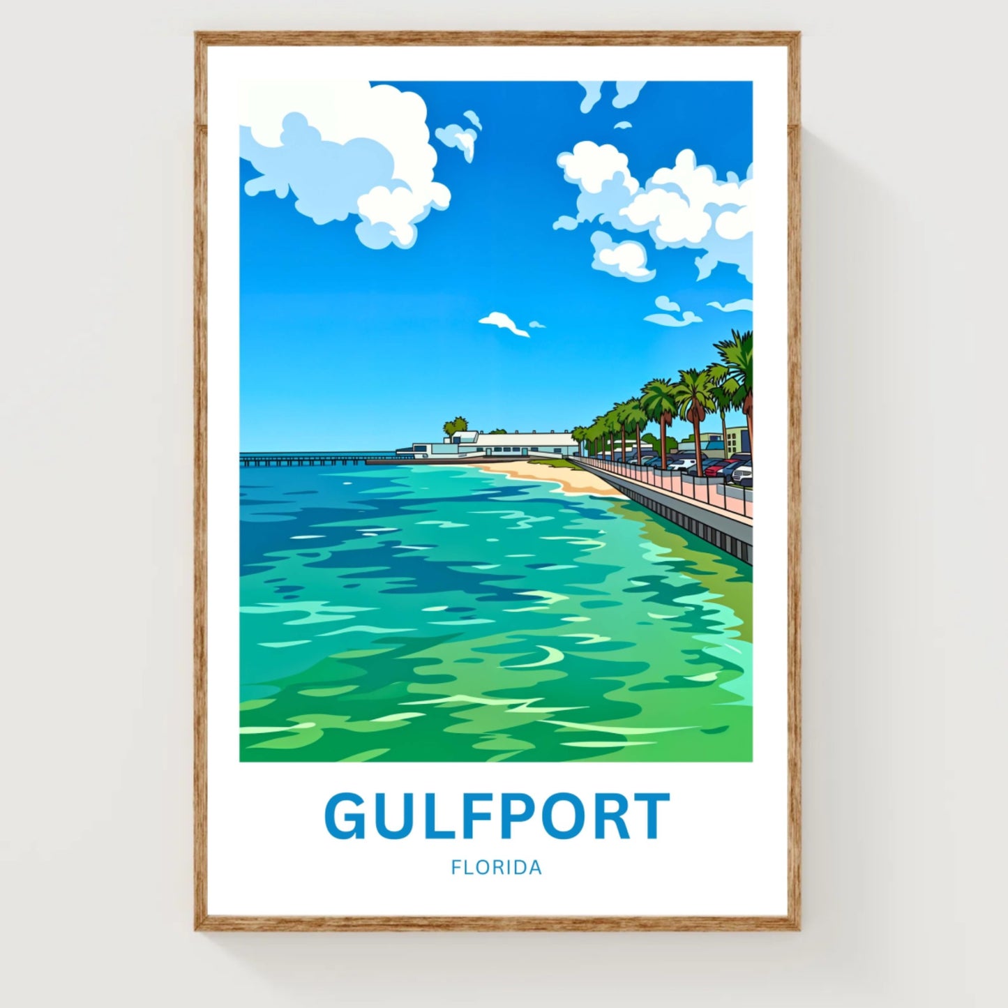 Gulfport, Florida Travel Poster - Waterfront