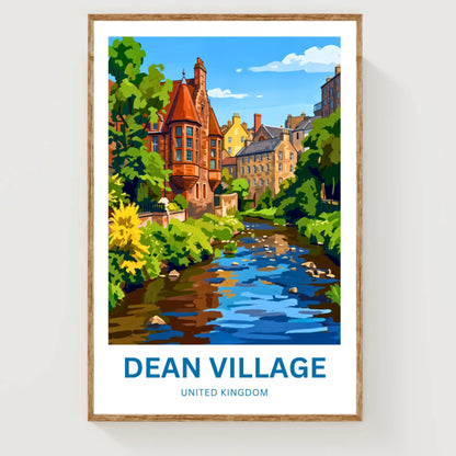 Dean Village Travel Poster - Tranquil Village Escape