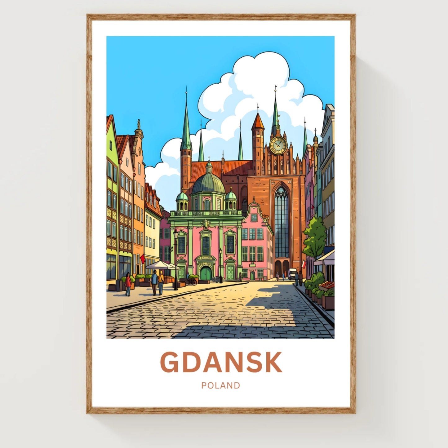 Gdańsk  Travel Poster - Spires Over the Square