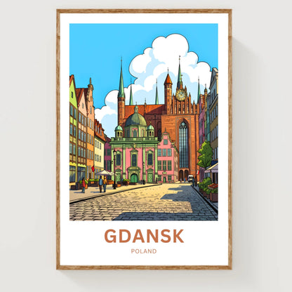 Gdańsk  Travel Poster - Spires Over the Square