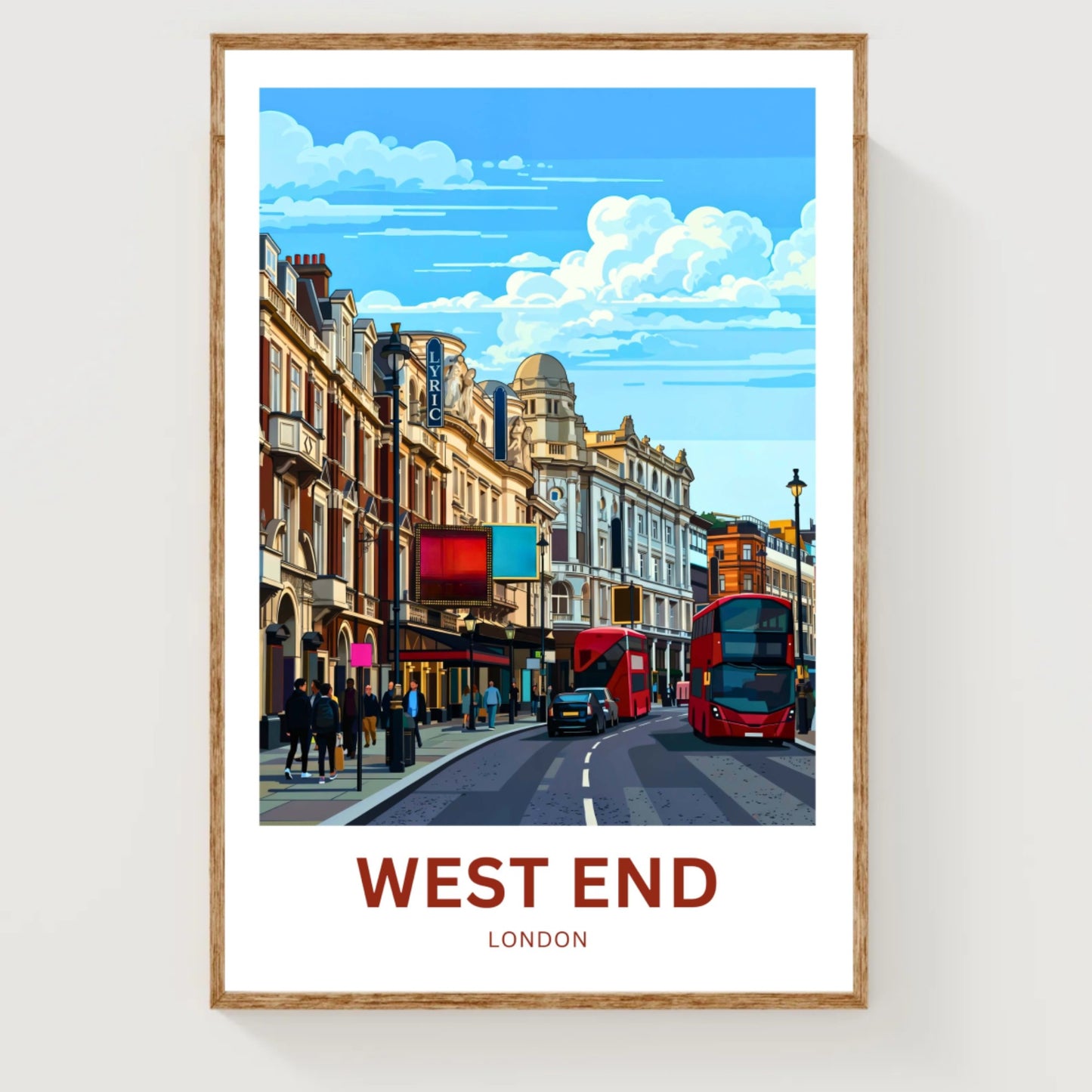 West End Travel Poster - London Theatre Street