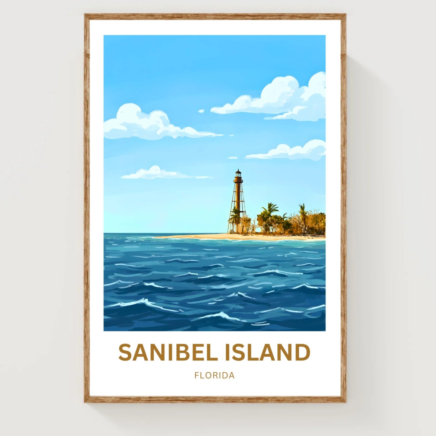 Sanibel Island, Florida Travel Poster - Lighthouse