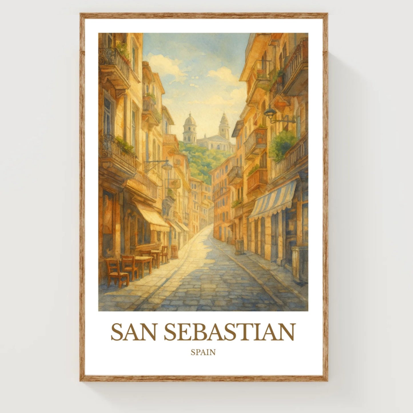 San Sebastián, Watercolor design poster, Spain Print, San Sebastián Wall Art
