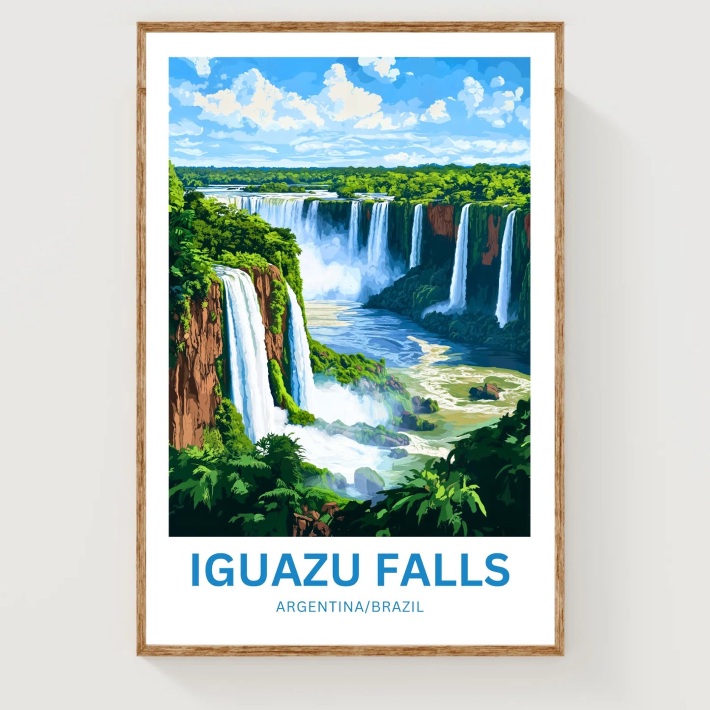 Iguazu Falls Travel Poster - Argentina and Brazil