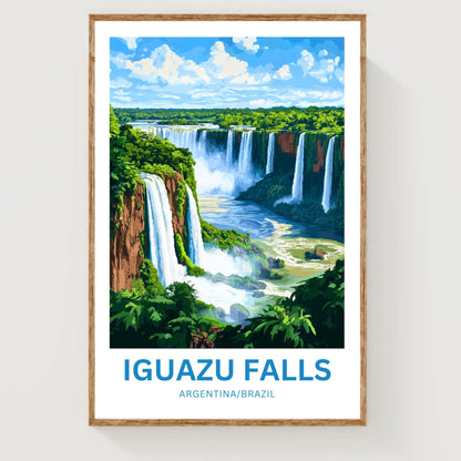 Iguazu Falls Travel Poster - Argentina and Brazil