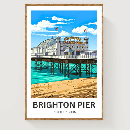 Brighton Pier Travel Poster - Vibrant Seaside Life