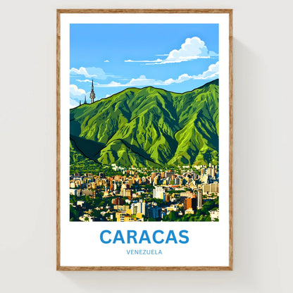 Caracas Travel Poster - City of Peaks and Valleys