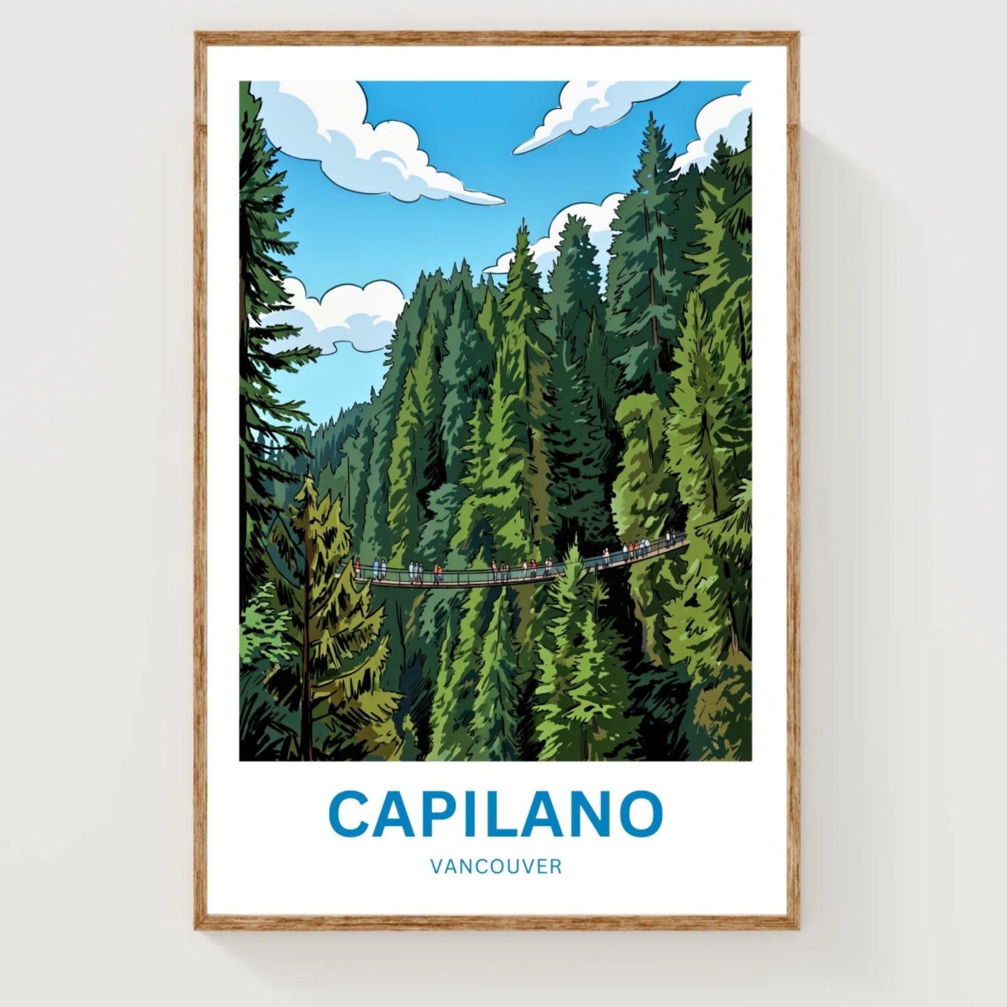 Capilano Suspension Bridge  Travel Poster - A walk in the clouds