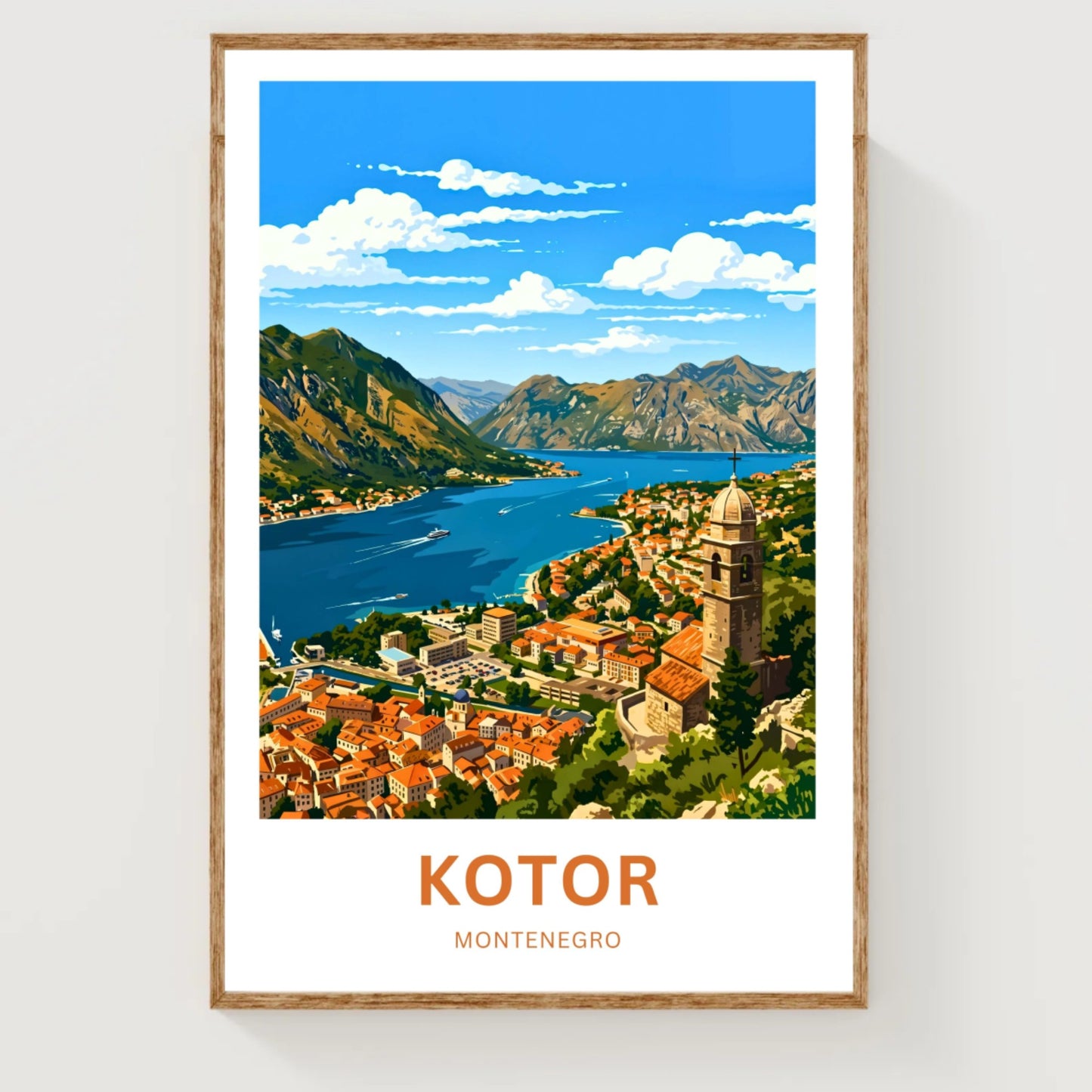 Kotor Travel Poster -   Montenegro Captivating Town View