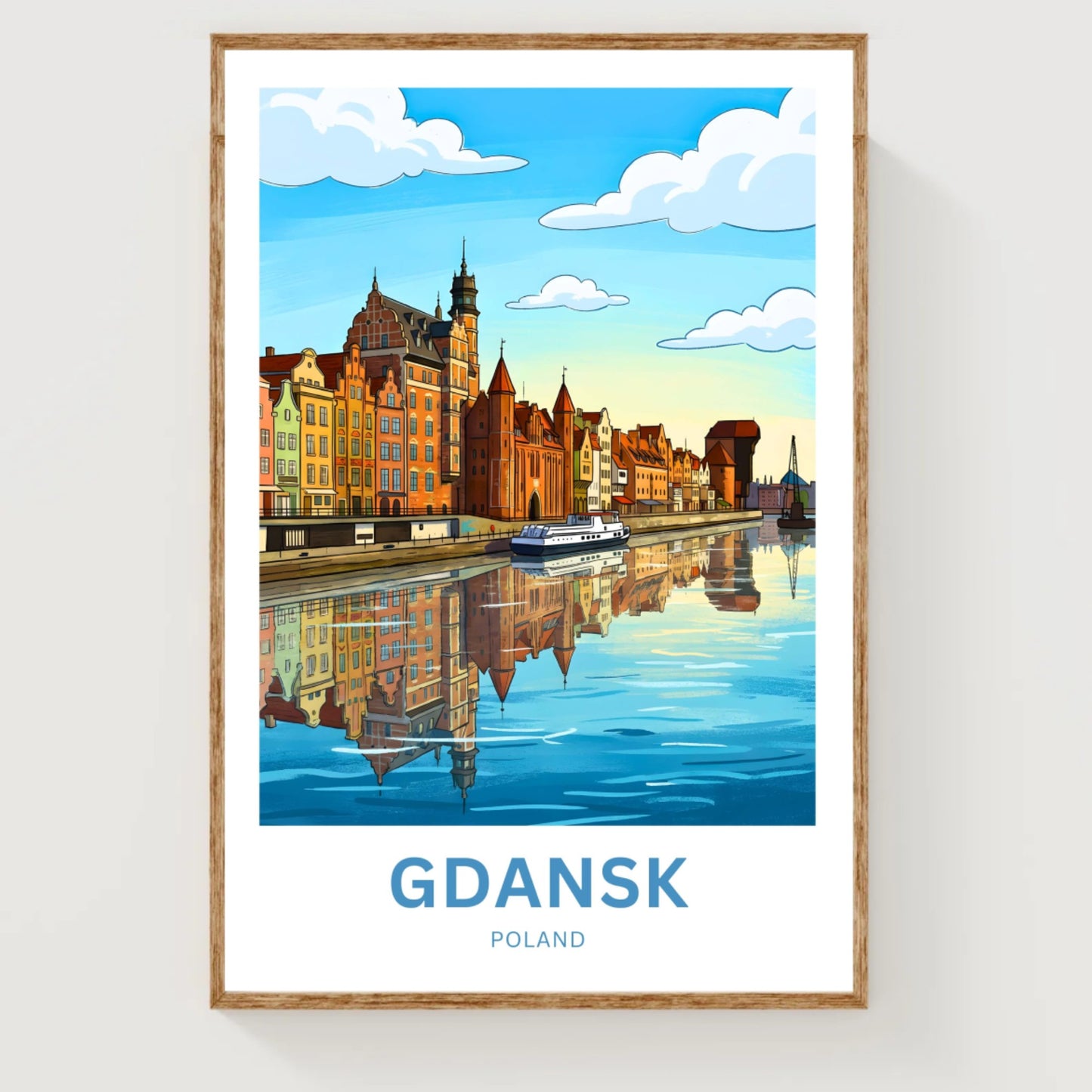 Gdańsk  Travel Poster - Ship on the Motława