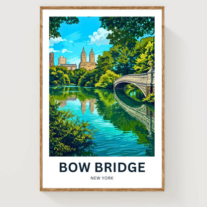 Bow Bridge  Travel Poster - New York’s Gentle Curve