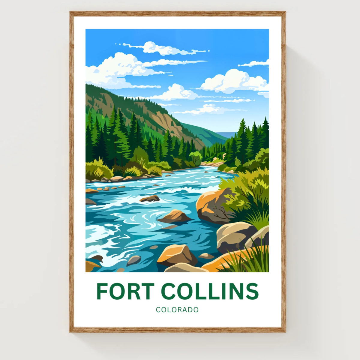 Fort Collins Travel Poster - Colorado River