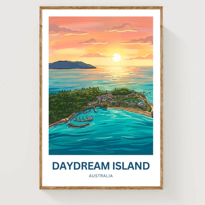 Daydream Island Travel Poster - Mesmerizing Sunset View