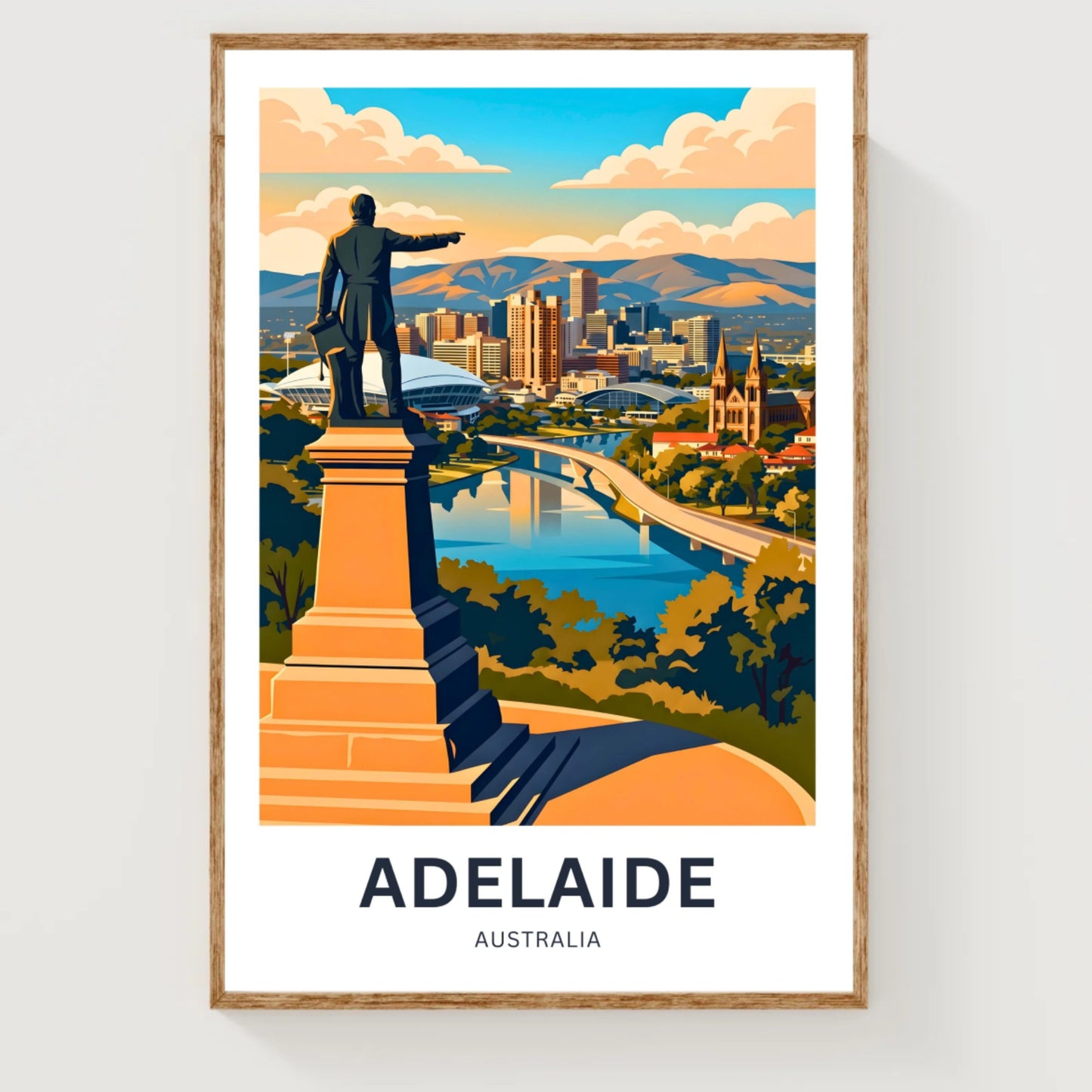 Adelaide Travel Print - City View